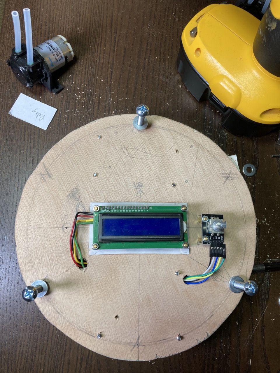 Display and rotary encoder on the backplane